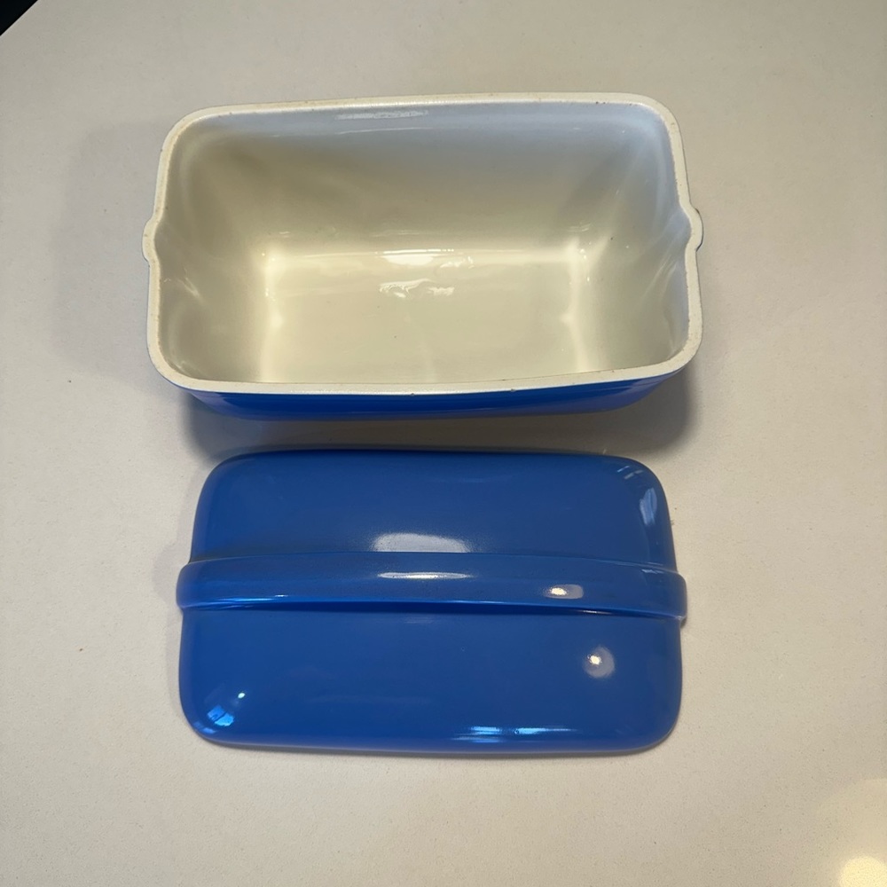 Hall Pottery Mid Century Style Refrigerator Dish, 8.5" Long Blue - Picture 6 of 9